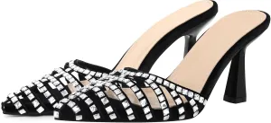 LISHAN Women's Pointed Toe Mules High Heels