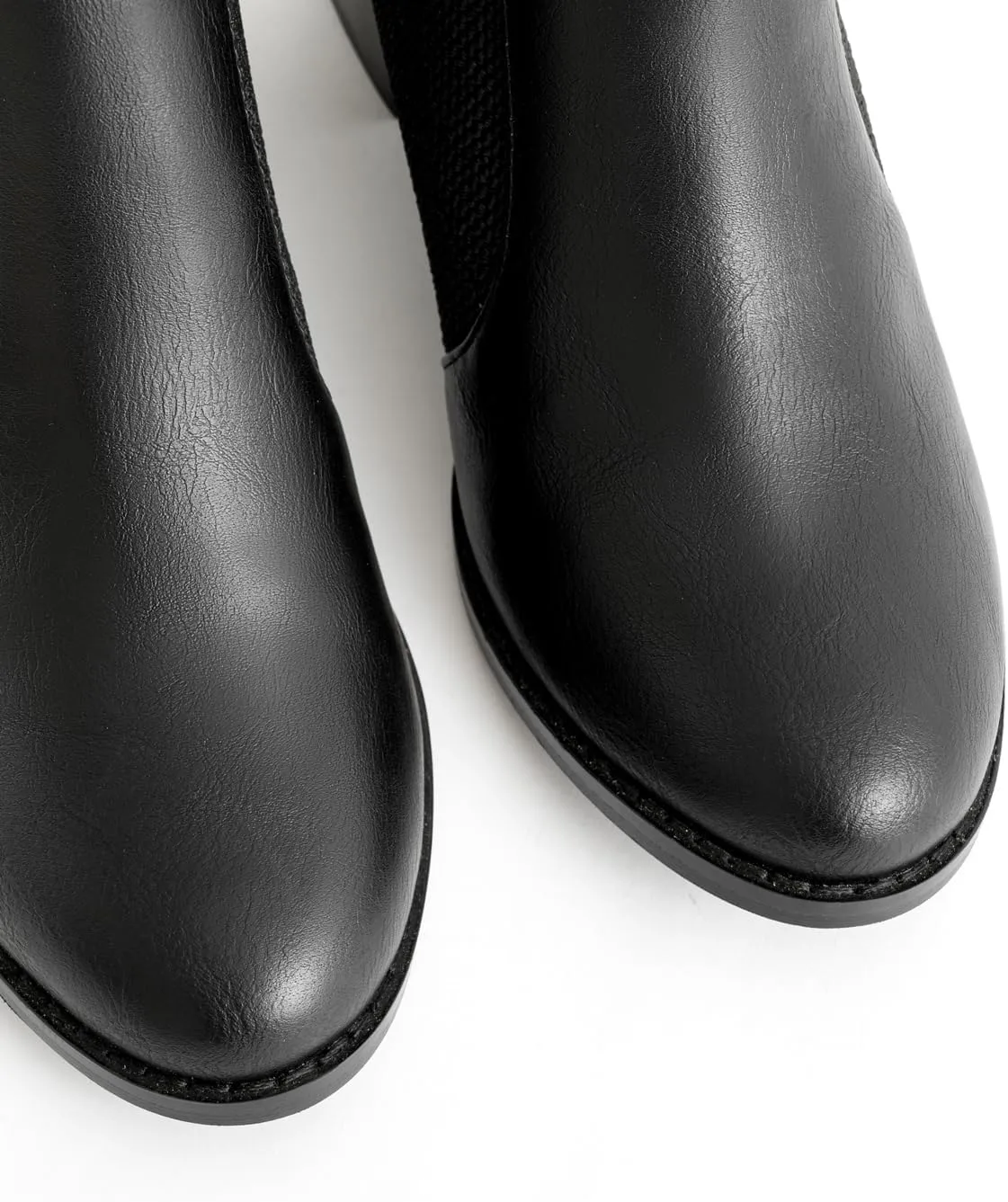 Low Heel Ankle Boots for Women Chunky Block Heel Elastic Gore Chelsea Boots Slip On Comfortable Short Boots Round Toe Black Brown Heeled Booties for Fall Winter