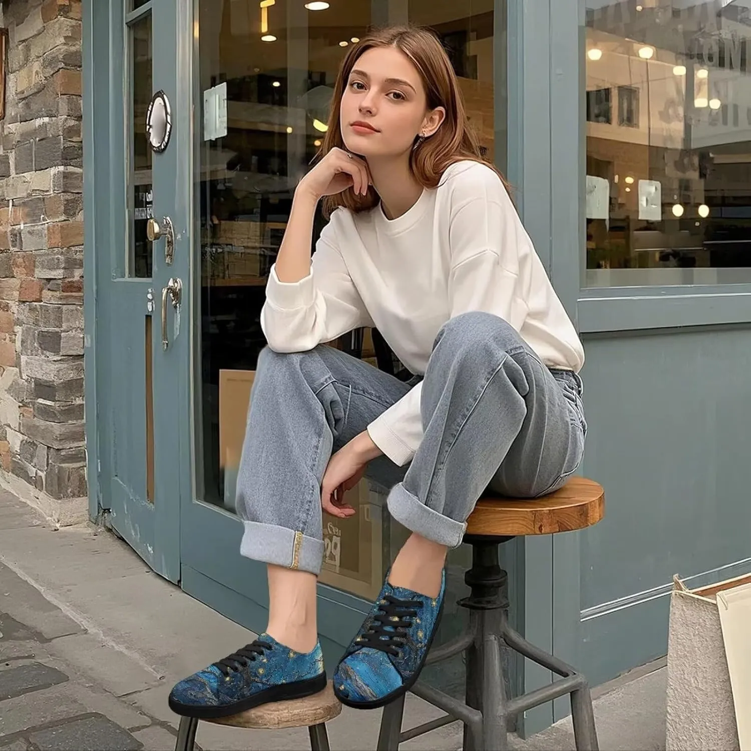 Low-Top Slip Ons Sneakers Canvas Women Black Platform Canvas Shoes Trendy Slip Ons Barefoot Shoes Fit Comfort 5.5-13.5