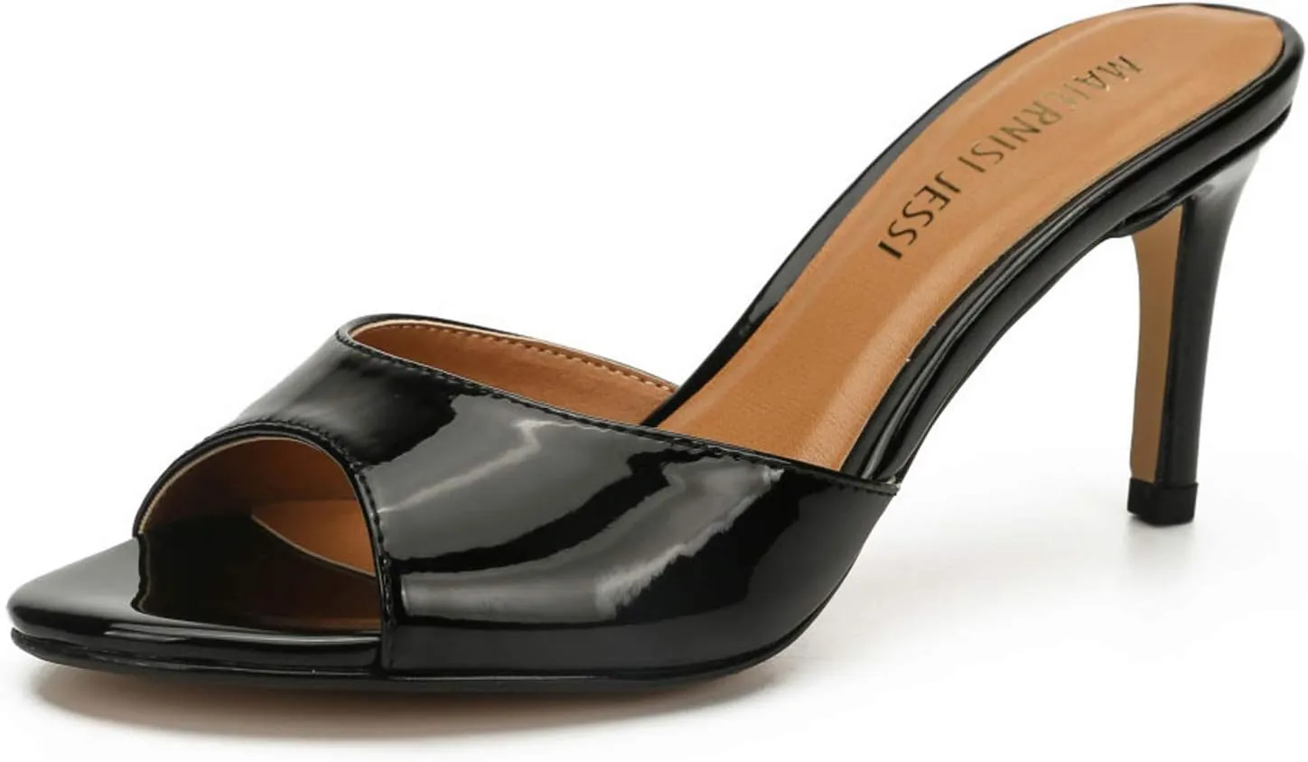 MAIERNISI JESSI Unisex Men's Women's Kitten Heel Mules Slide Slip On Dress Sandals