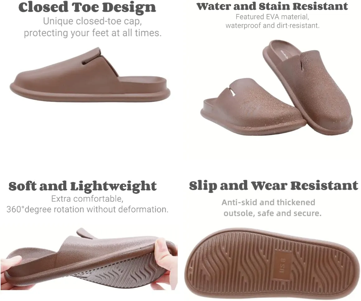 Meetinspace Women Men Unisex EVA Clogs Dupes Wide Round Toe Mules Lightweight Comfortable House Slipper Couples Slip On Shoes