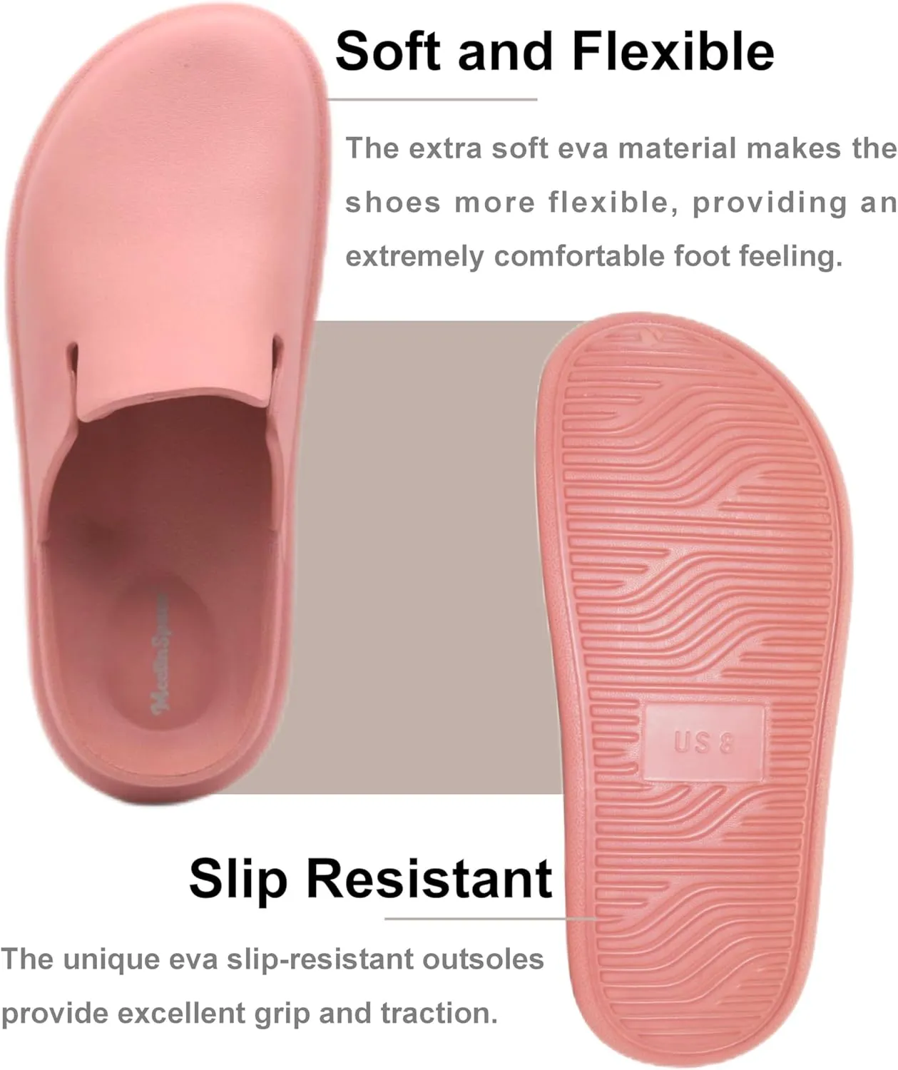 Meetinspace Women Men Unisex EVA Clogs Dupes Wide Round Toe Mules Lightweight Comfortable House Slipper Couples Slip On Shoes
