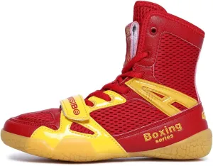 Men Women Wrestling Shoes High Top Boxing Sneakers Boys & Girls Fighting Shoes Powerlifting Bodybuilding Boots