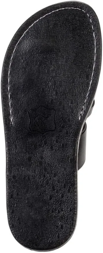 Men's Biblical Jesus Sandals Natural Genuine Camel Leather Toe Loop Handmade From Jerusalem Flip Flops Brown Black Holy Land