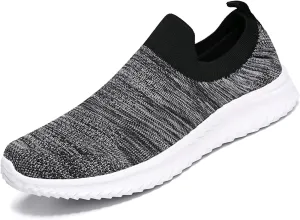 Men's Breathable Knit Walking Tennis Gym Slip On Laceless Sneakers