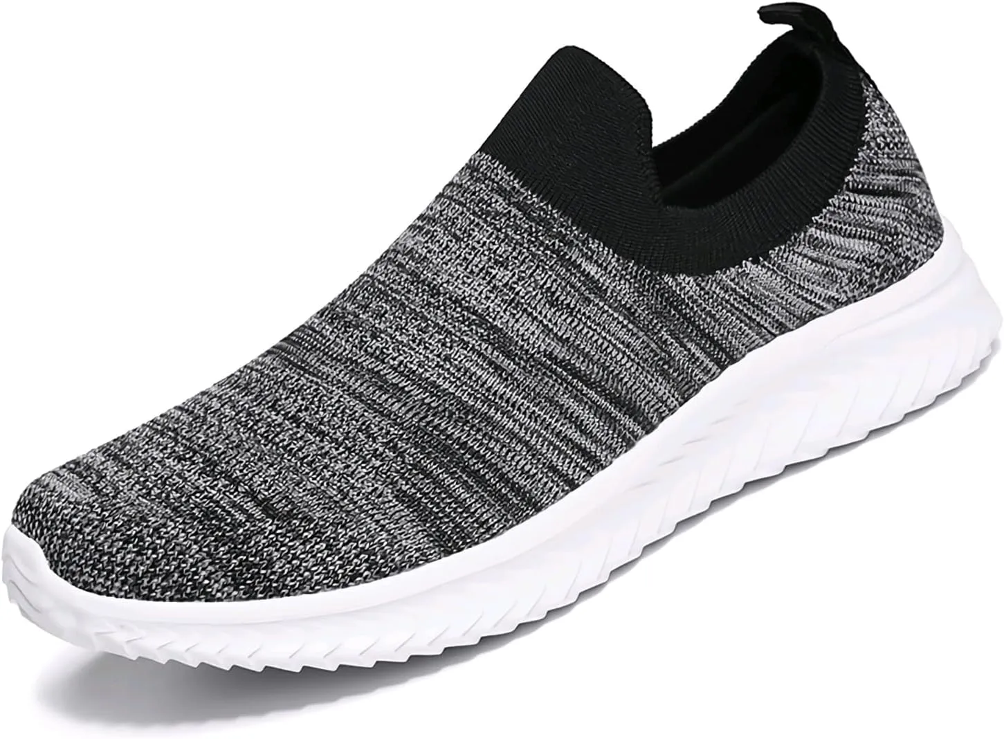 Men's Breathable Knit Walking Tennis Gym Slip On Laceless Sneakers
