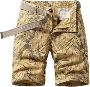 Men's Cotton Cargo Casual Shorts Summer Prints Regular Fit Stretchable Shorts