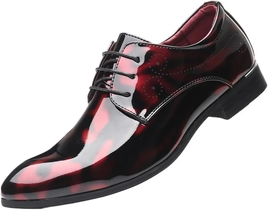 Men's Dressy Suit Tuxedo Metal Shoelaces Weeding Prom Derby Shoes Breathable Comfortable Business Oxford Shoes