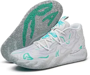 Mens Lace Up Multicolor High Top Basketball Shoe Non-Slip Breathable Running Shoes Fahsion Lightweight Outdoor Gym Sneakers