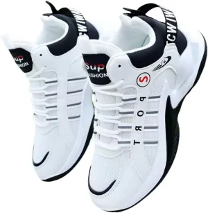 Men's Lace-up Sneakers, Shoes Athletic Shoes, Shock Absorbing and Breathable Shoes for Running Basketball Workout Gym