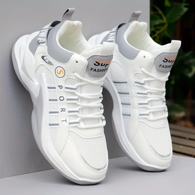 Men's Lace-up Sneakers, Shoes Athletic Shoes, Shock Absorbing and Breathable Shoes for Running Basketball Workout Gym