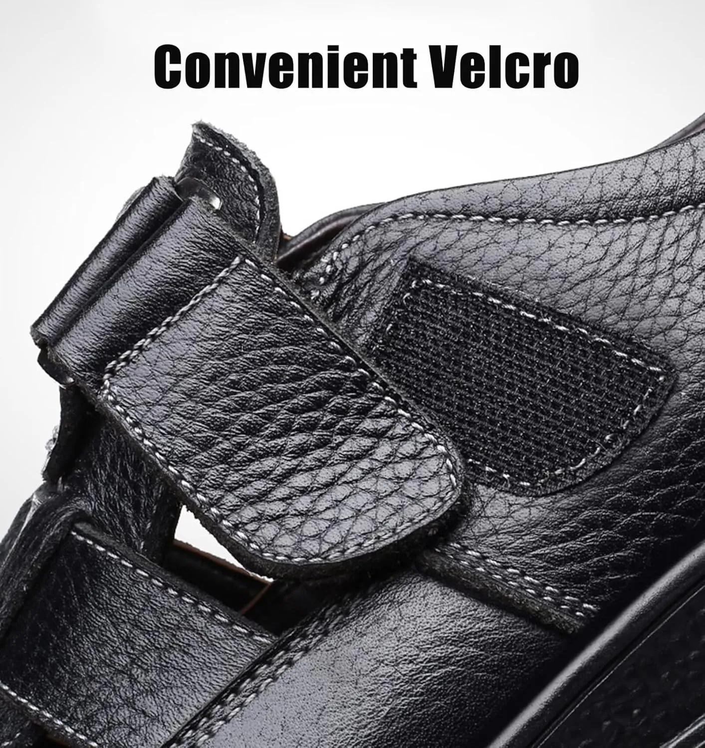 Mens Leather Sandals Closed Toe Outdoor Shoes Beach Summer Sandals Breathable Hiking Trekking Sandals