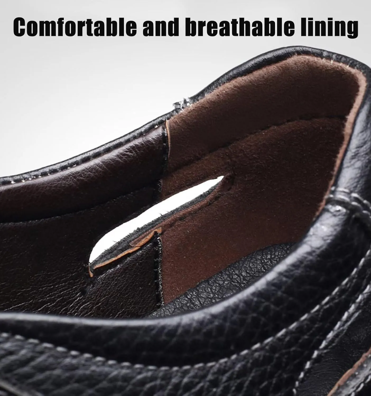 Mens Leather Sandals Closed Toe Outdoor Shoes Beach Summer Sandals Breathable Hiking Trekking Sandals