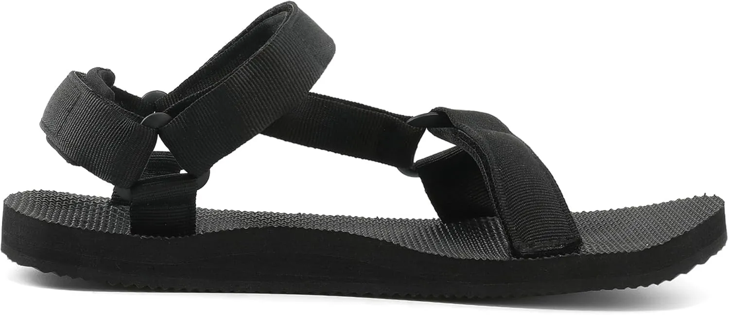 Men's Original Mesh Graphic Print Flat Sandals with Arch Support, Adjustable Hook & Loop Strap, Open Toe, Casual, Outdoor, Walking