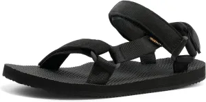 Men's Original Mesh Graphic Print Flat Sandals with Arch Support, Adjustable Hook & Loop Strap, Open Toe, Casual, Outdoor, Walking