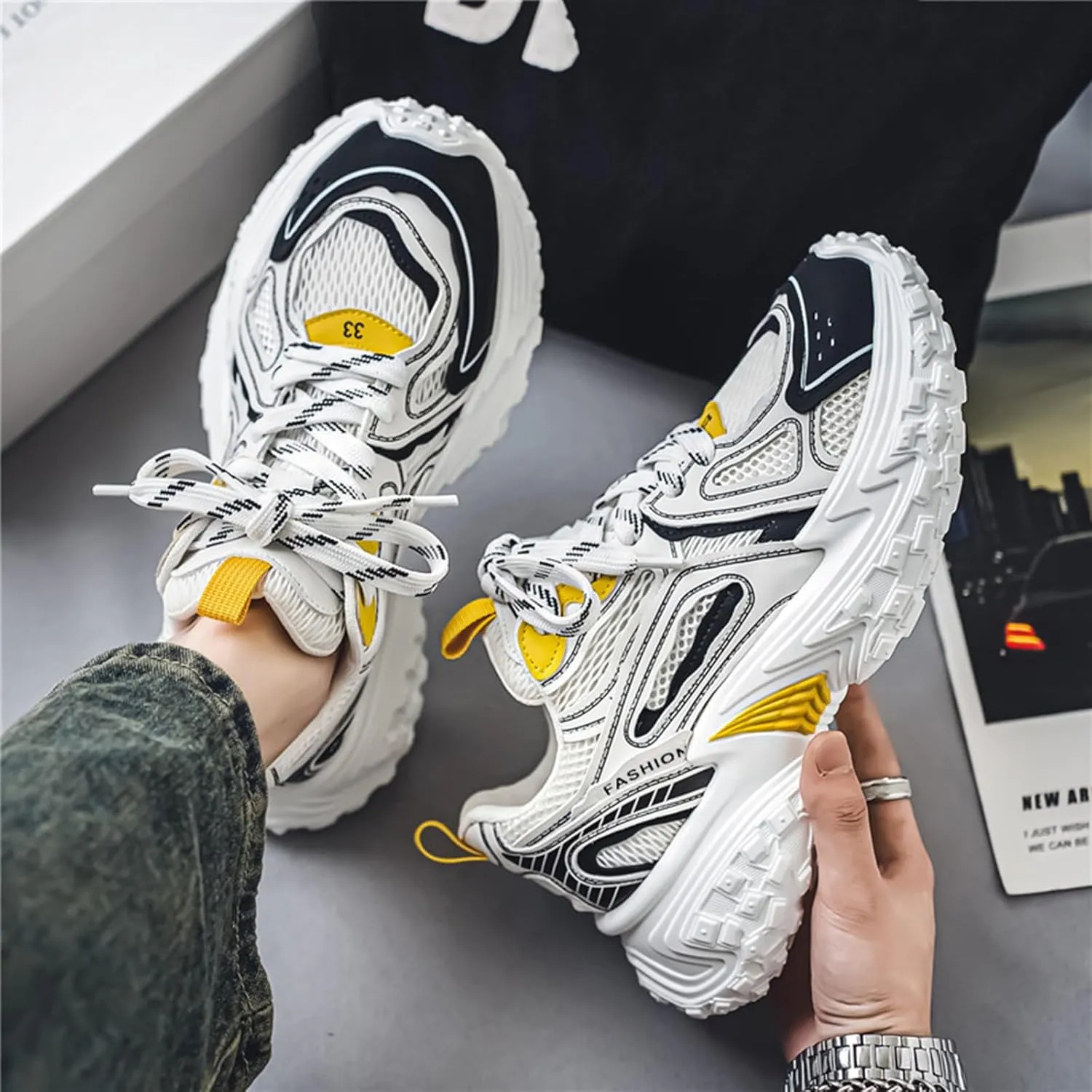 Mens Running Shoes Tennis Walking Shoes Chunky Sneakers Workout Casual Athletic Shoes