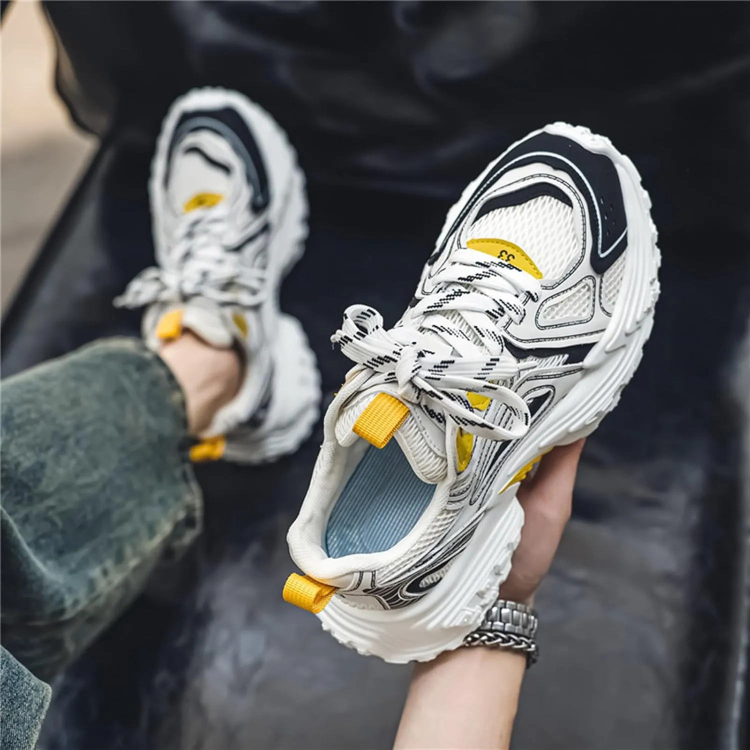 Mens Running Shoes Tennis Walking Shoes Chunky Sneakers Workout Casual Athletic Shoes
