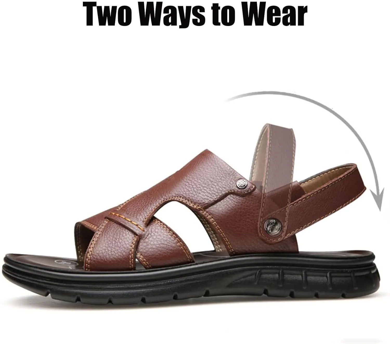 Mens Sandals Beach Slippers Walking Sandals Leather Hiking Sandals Outdoor Summer Shoes