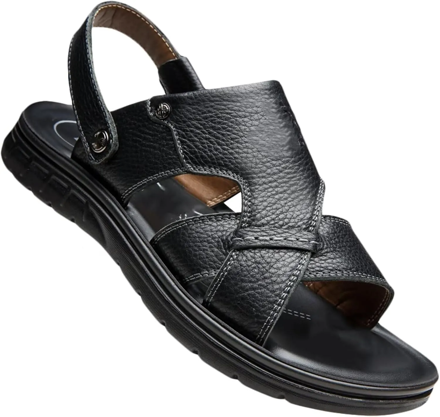 Mens Sandals Beach Slippers Walking Sandals Leather Hiking Sandals Outdoor Summer Shoes