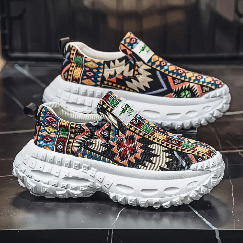 Men's Slip-On Canvas Sneakers, Breathable Low-Top Casual Shoes for Running & Casual Attire, All-Season Comfort,
