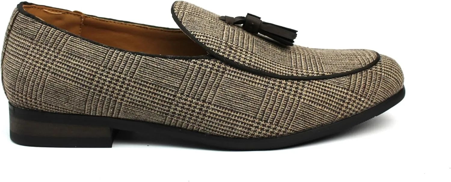 Men's Slip On Real Leather Loafer Tassel Dress Shoes