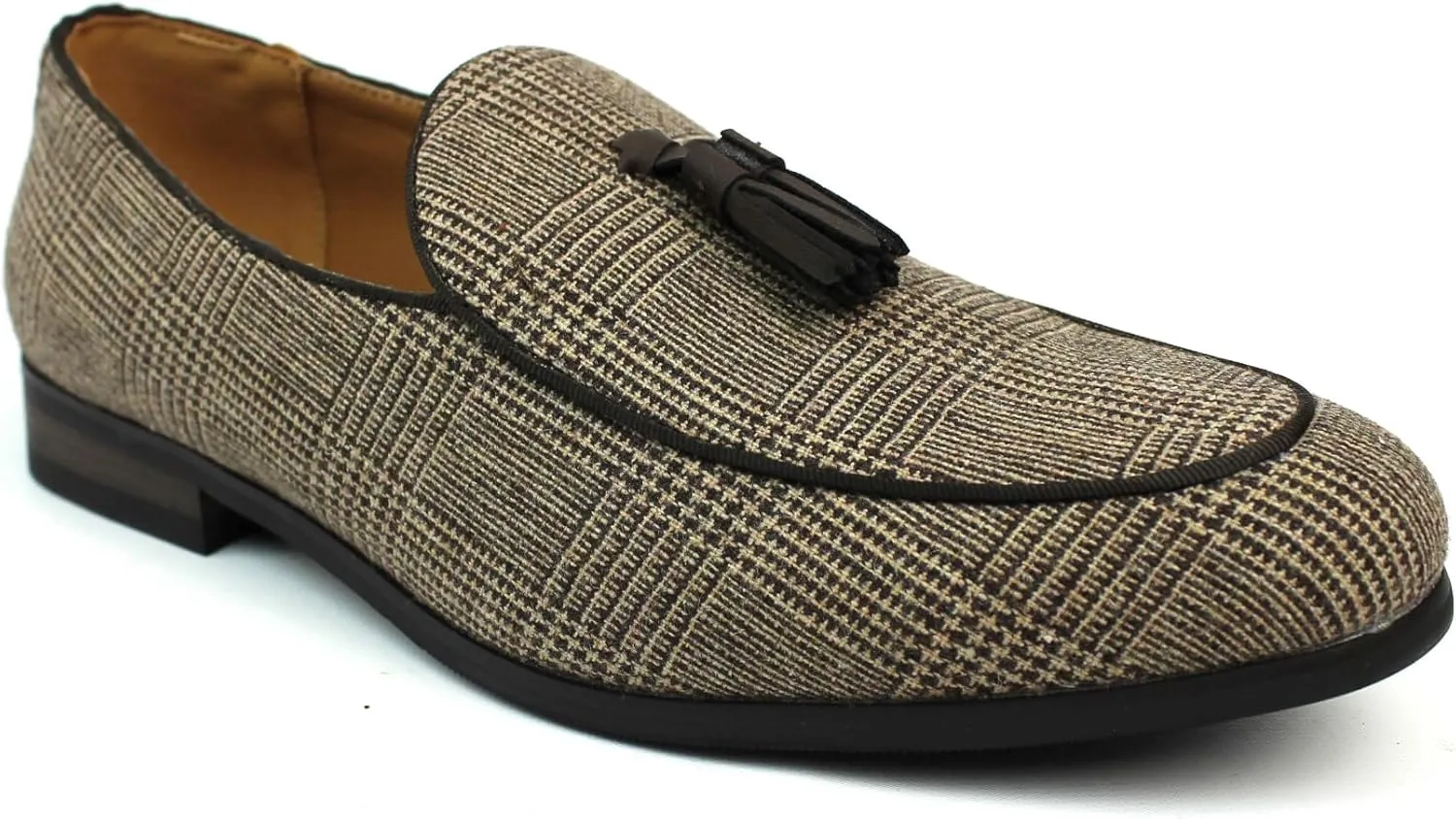 Men's Slip On Real Leather Loafer Tassel Dress Shoes