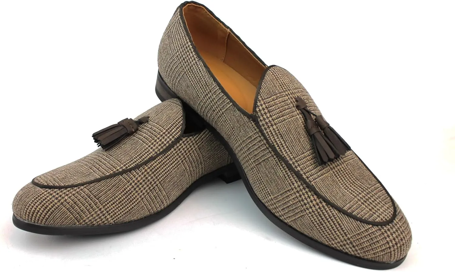 Men's Slip On Real Leather Loafer Tassel Dress Shoes