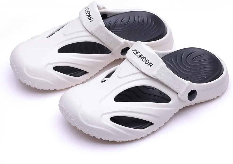 MGGMOKAY Unisex Mules Clogs Sandals Garden Shoes Beach Slippers with Removable Cushion Footbed