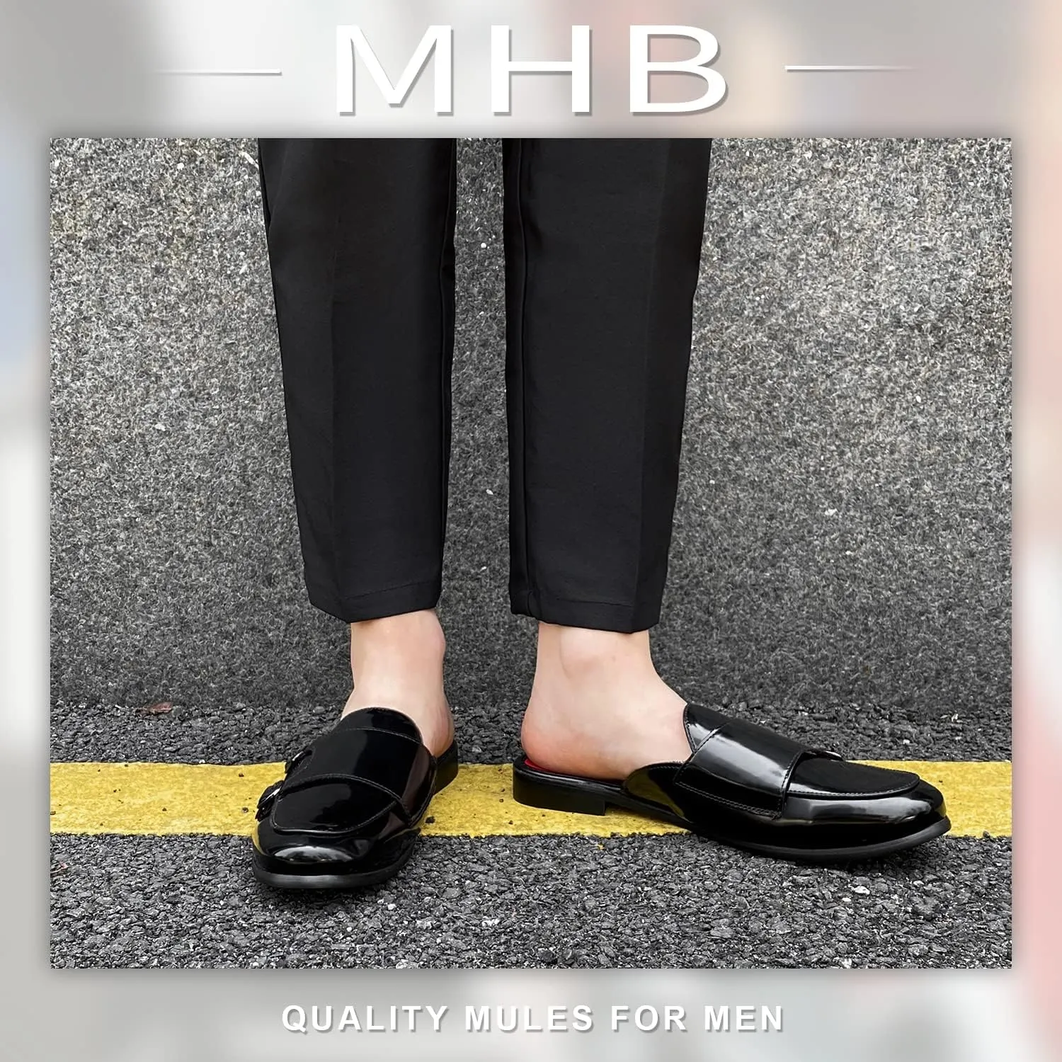 MHB Men's Mule Stylish Backless Slip-On Loafer Casual Dress Sandal Shoes Fashionable Slipper for Men Plus Size 7-13