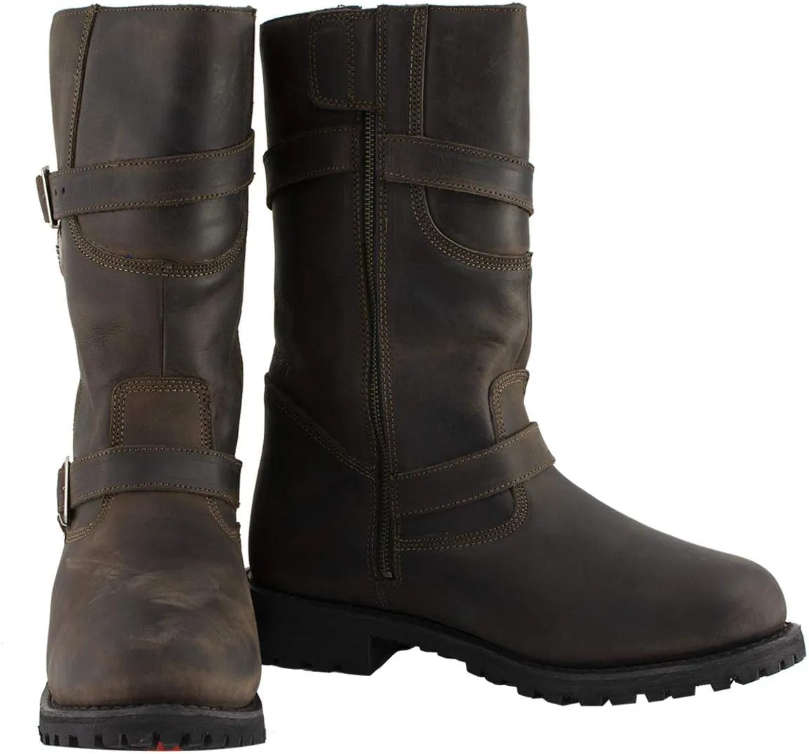 Milwaukee Leather Men’s Premium Leather Classic Engineer Motorcycle Riding Boots Collection - 9