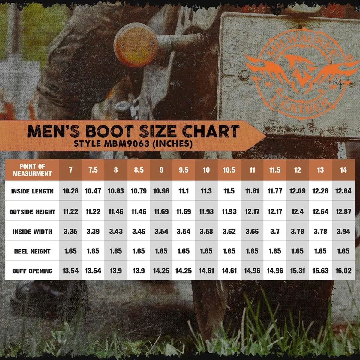 Milwaukee Leather Men’s Premium Leather Classic Engineer Motorcycle Riding Boots Collection - 9