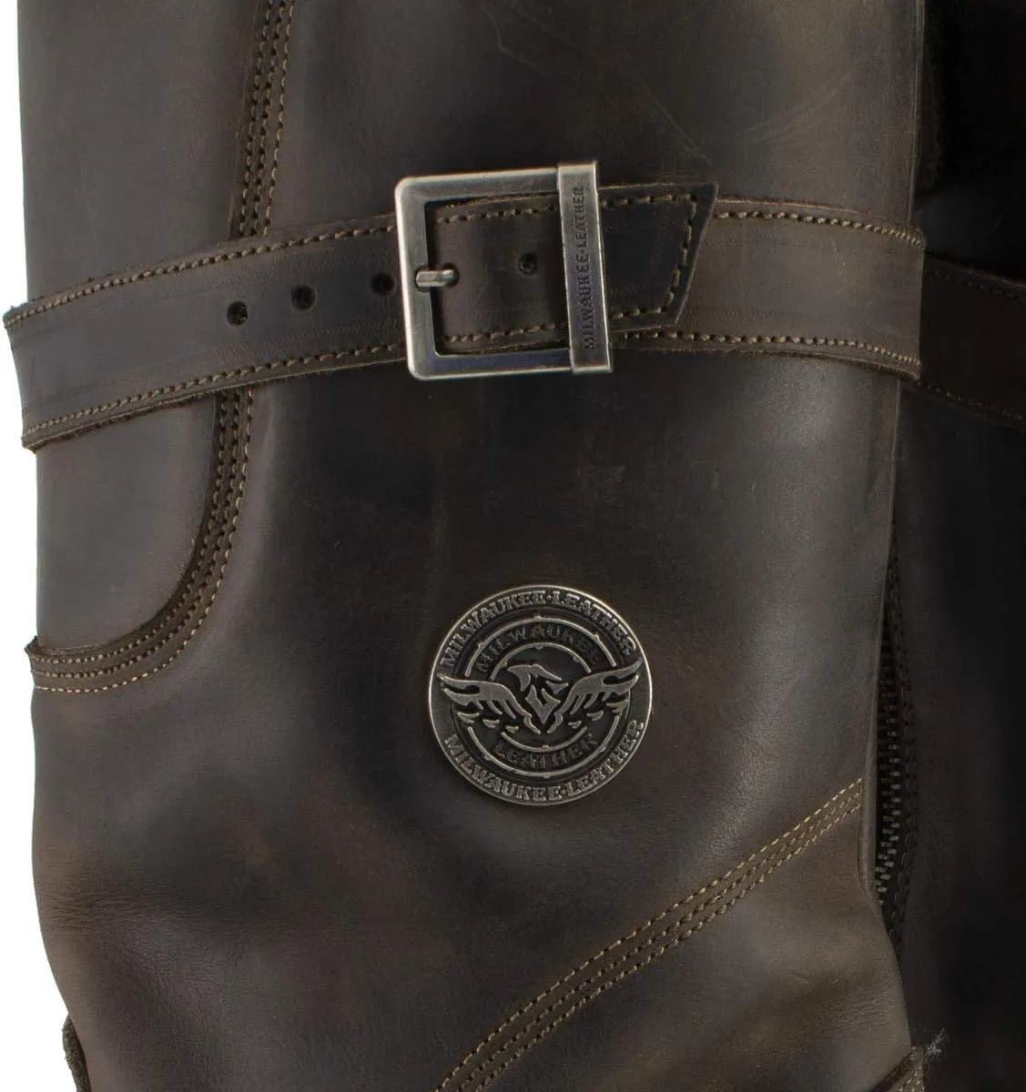 Milwaukee Leather Men’s Premium Leather Classic Engineer Motorcycle Riding Boots Collection - 9