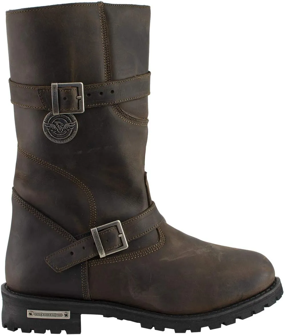 Milwaukee Leather Men’s Premium Leather Classic Engineer Motorcycle Riding Boots Collection - 9