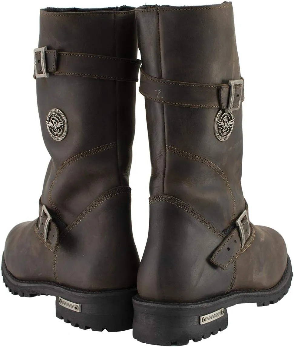 Milwaukee Leather Men’s Premium Leather Classic Engineer Motorcycle Riding Boots Collection - 9