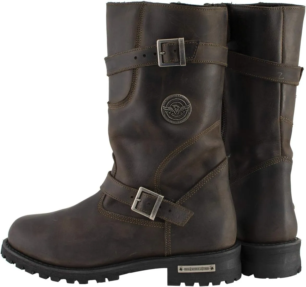 Milwaukee Leather Men’s Premium Leather Classic Engineer Motorcycle Riding Boots Collection - 9