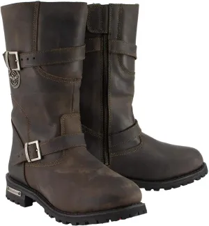 Milwaukee Leather Men’s Premium Leather Classic Engineer Motorcycle Riding Boots Collection - 9