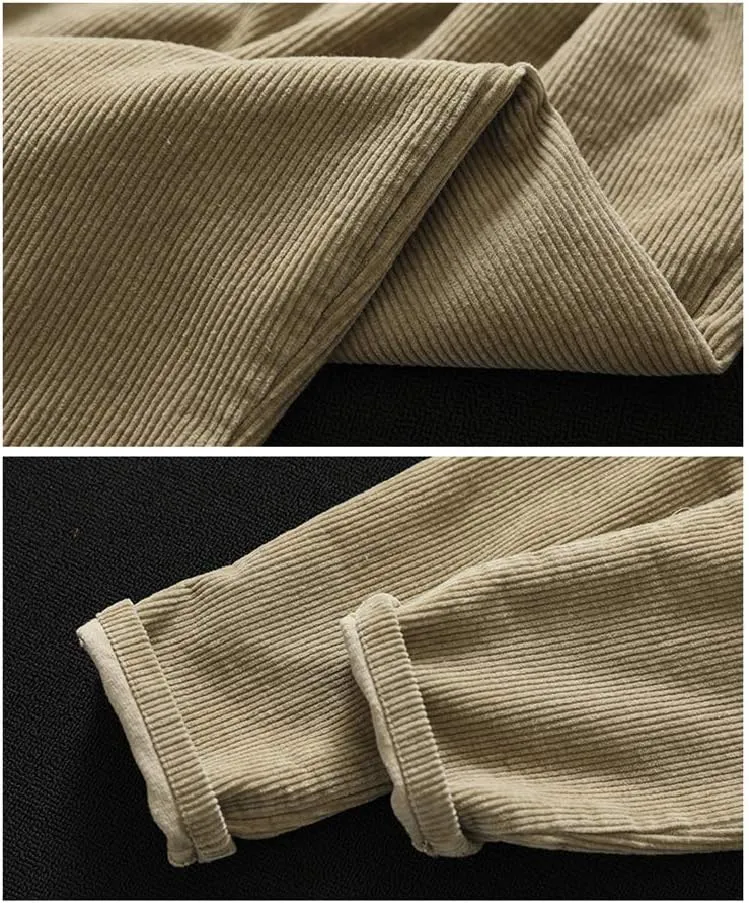 Minibee Women's Casual Corduroy Pants Comfy Pull on Elastic Waist Trousers Drawstring Cotton Pants