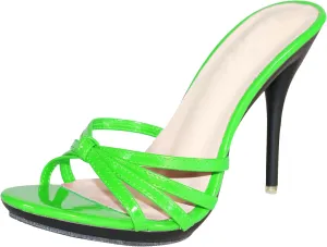 Minishion Womens Sandals Slides Heel Slip on Stiletto Summer Dress Mules TM003