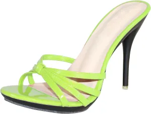 Minishion Womens Sandals Slides Heel Slip on Stiletto Summer Dress Mules TM003