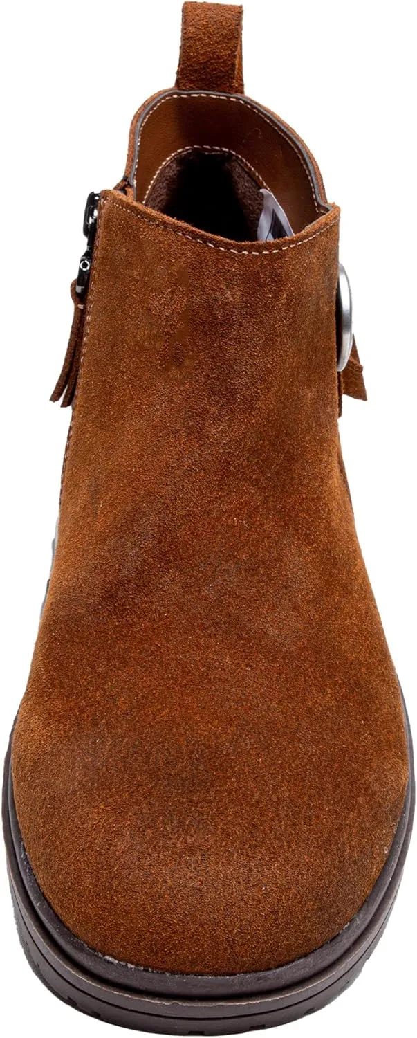 Minnetonka Joyelle – Ankle Booties for Women with Anishinaabe Designed Lug Sole and Cushioned Footbed