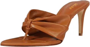 miss left Women Chic Open Pointed Toe Thong Slide Sandals Thin Mid Heel Slip on Flip Flops Fashion Summer Dressy Mules Size 4-16 US