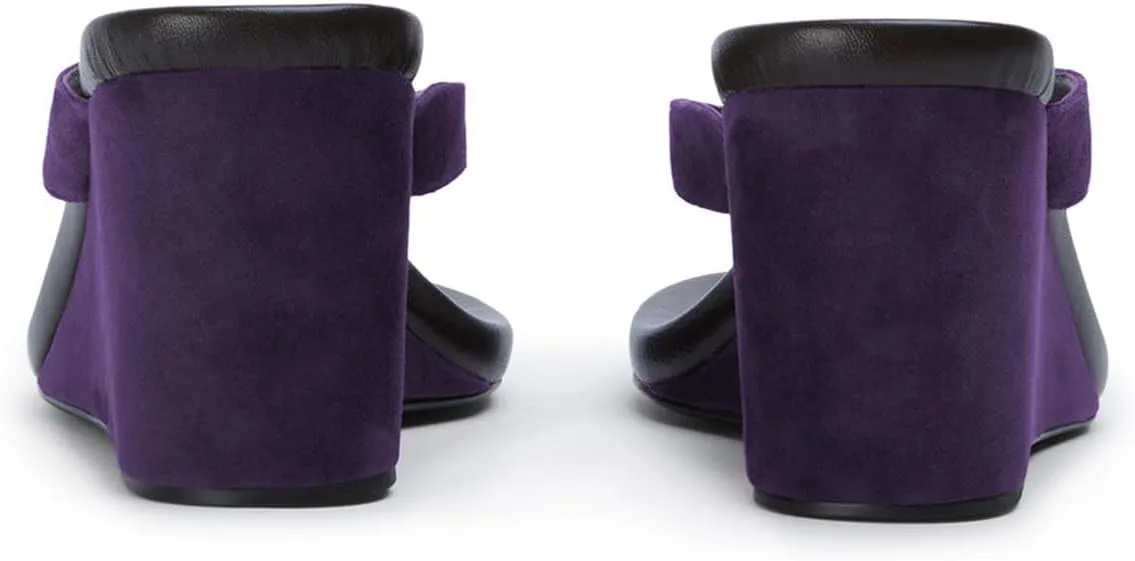 miss left Women Fashion Open Round Toe Flip Flops Wedge High Heel Slip on Mule Comfortable Summer Beach Casual Daily Slippers Size 4-16 US