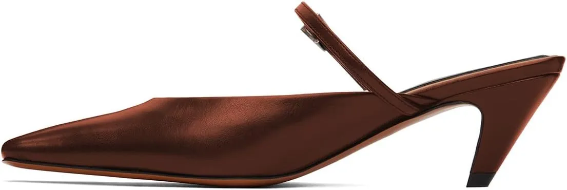 miss left Women Square Toe Single Strap Slip on Mules Comfortable Low Heel Slide Sandals Fashion Daily Dress Shoes Size 4-16 US