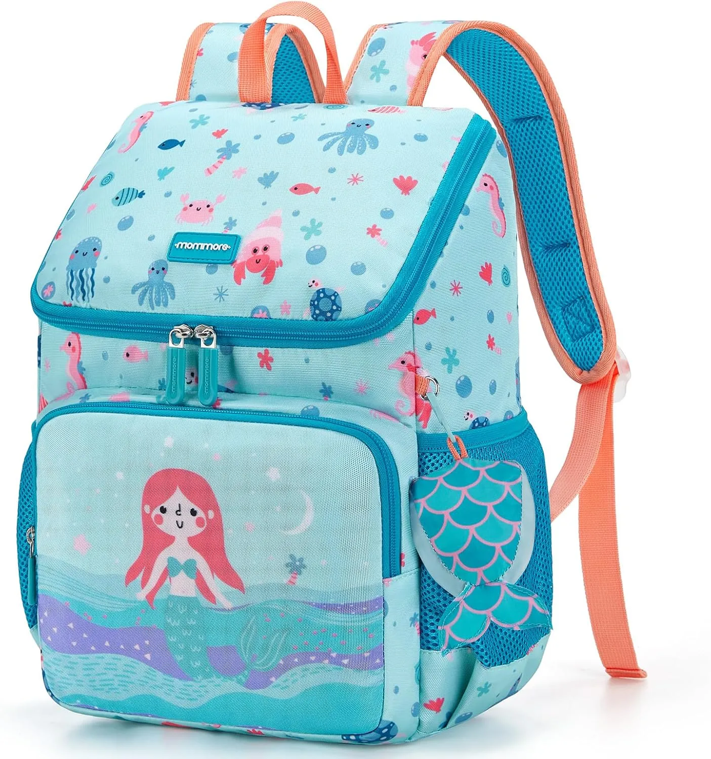 mommore Kids Backpack for Toddler Boys Girls 2 in 1 Preschool Backpack Elementary Bookbag for Kindergarten Age 3-5 (Mermaid)