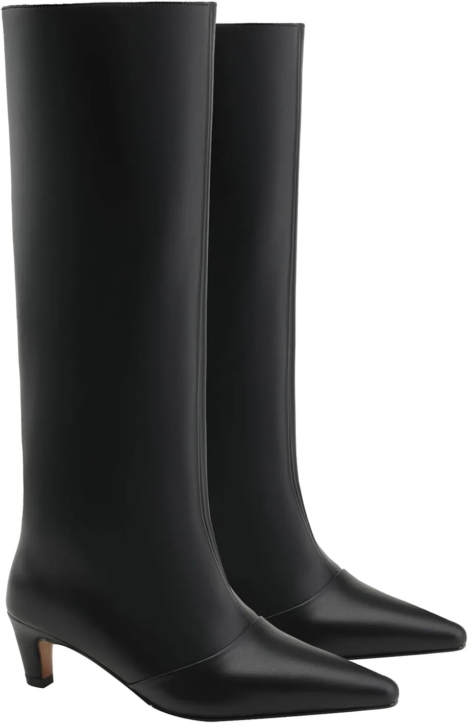 MOOMMO Women Kitten Heel Over Knee High Boots Square Toe Matte Pull On Wide Calf Pleated Low Heel Thigh Boots Stylish Retro Dress Boots Chic Party Comfy 4-11 M US