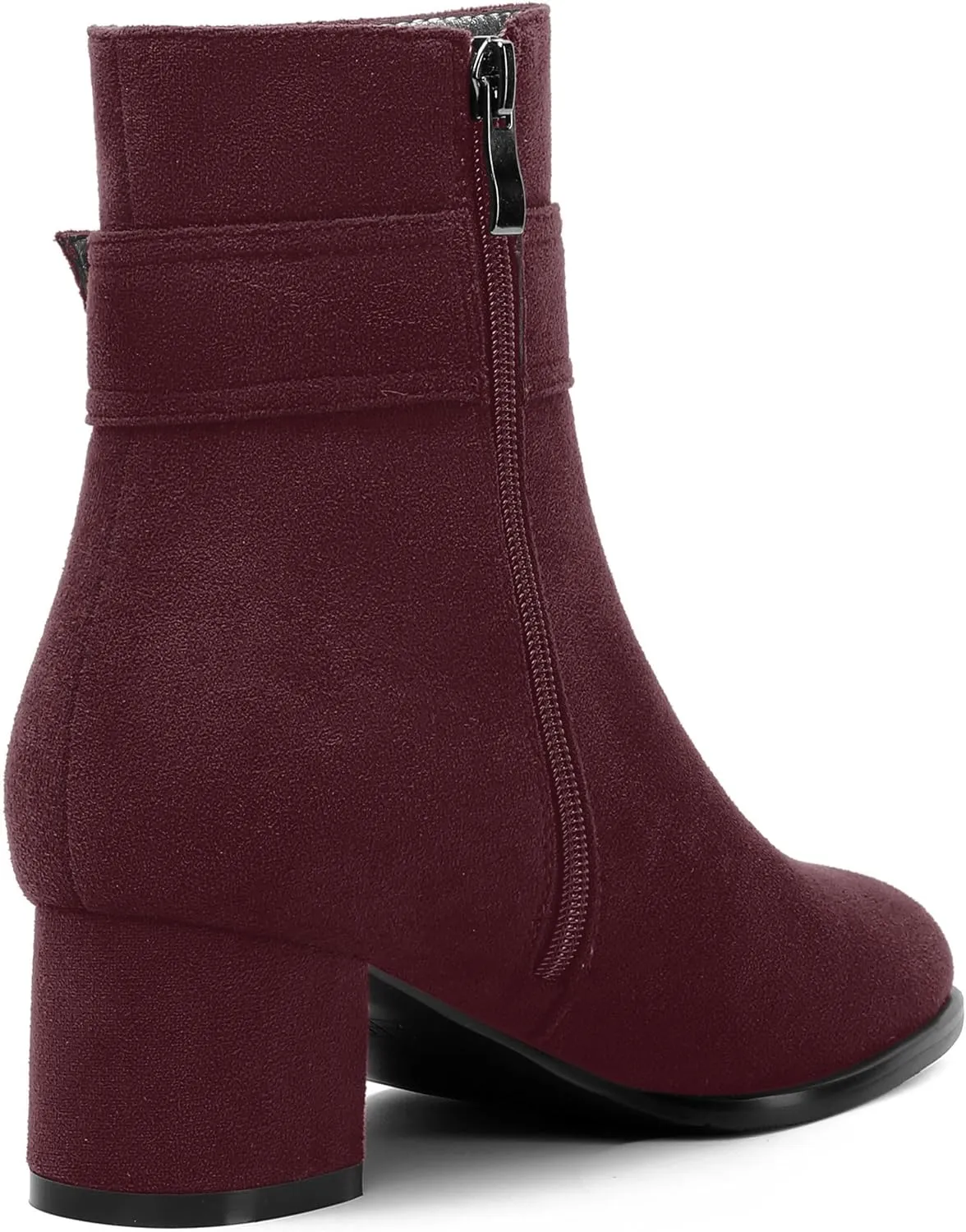 MOVINSTEPS Ankle Boots for Women Low Chunky Heel Wide Width Suede Short Booties Comfortable Casual Business Fashion Dressy Fall Winter Boots 2 Inch