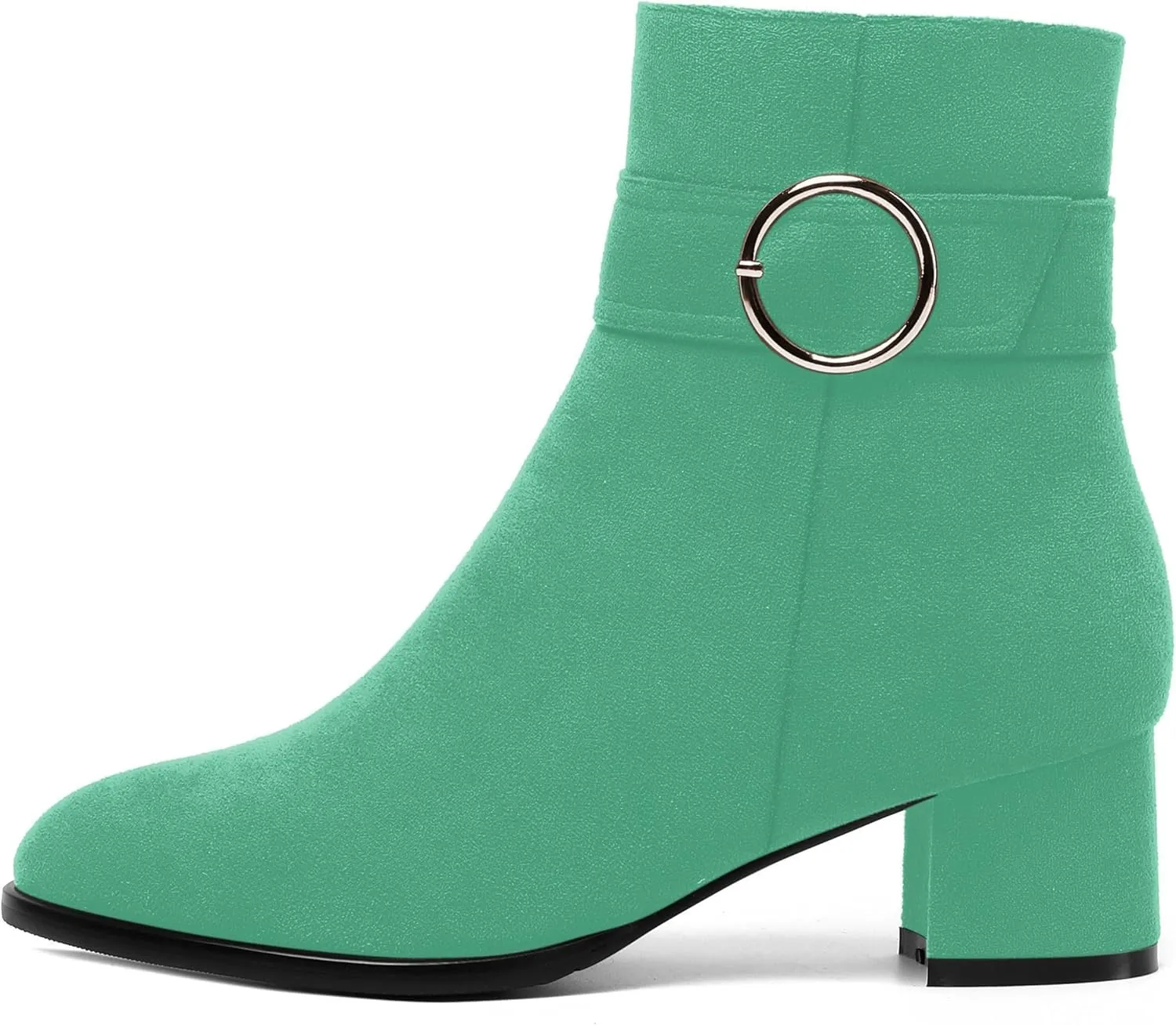 MOVINSTEPS Ankle Boots for Women Low Chunky Heel Wide Width Suede Short Booties Comfortable Casual Business Fashion Dressy Fall Winter Boots 2 Inch