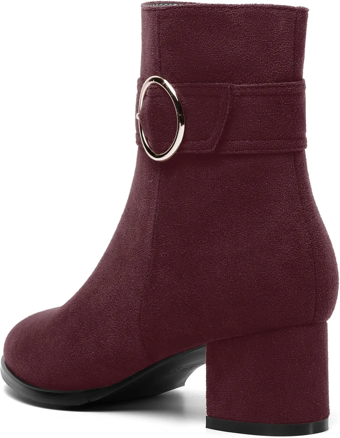 MOVINSTEPS Ankle Boots for Women Low Chunky Heel Wide Width Suede Short Booties Comfortable Casual Business Fashion Dressy Fall Winter Boots 2 Inch