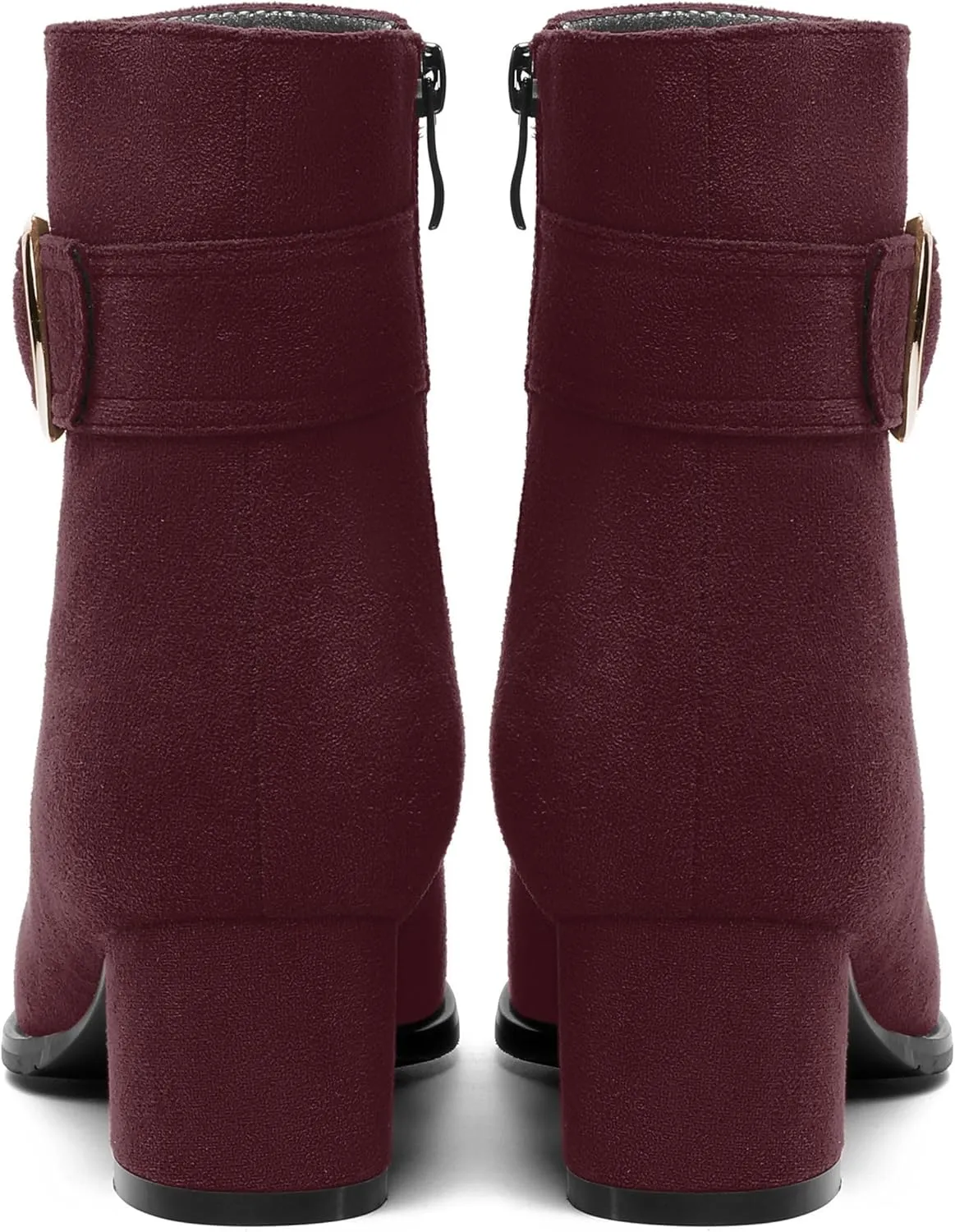 MOVINSTEPS Ankle Boots for Women Low Chunky Heel Wide Width Suede Short Booties Comfortable Casual Business Fashion Dressy Fall Winter Boots 2 Inch