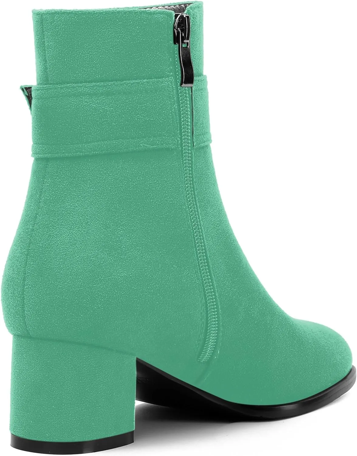 MOVINSTEPS Ankle Boots for Women Low Chunky Heel Wide Width Suede Short Booties Comfortable Casual Business Fashion Dressy Fall Winter Boots 2 Inch